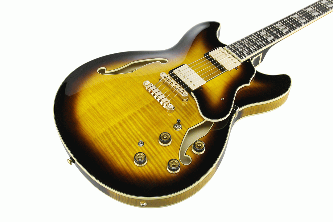Ibanez AS153 Artstar Model Semi Hollow Electric Guitar W/Case (Antique Yellow Sunburst) — view 4