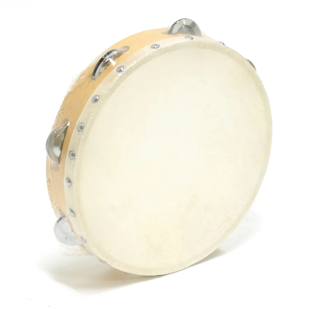 OneTribe 8in Ply Tambourine with Skin Head and 12 Jingles