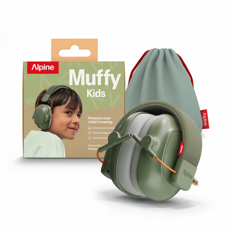 Alpine Muffy Kids Earmuffs Green for Hearing Protection and Focus — view 3