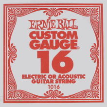 Ernie Ball Plain Single Guitar String .016 Gauge