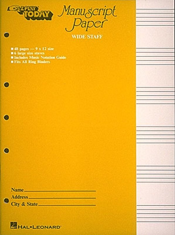 E-Z Play Today Manuscript Paper — 48pp, 6 Staves per Page (Hal Leonard)