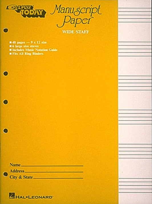 E-Z Play Today Manuscript Paper — 48pp, 6 Staves per Page (Hal Leonard)