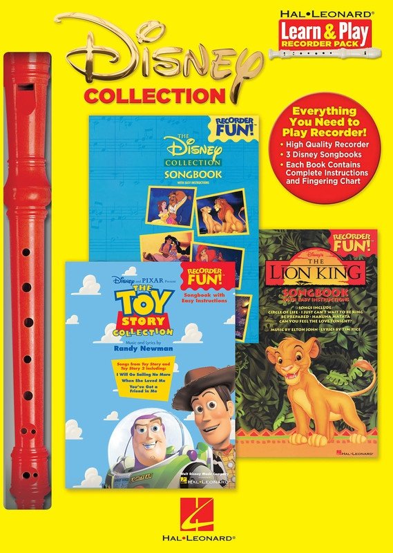 Disney Collection — 3 Books & Recorder Pack (Hal Leonard)