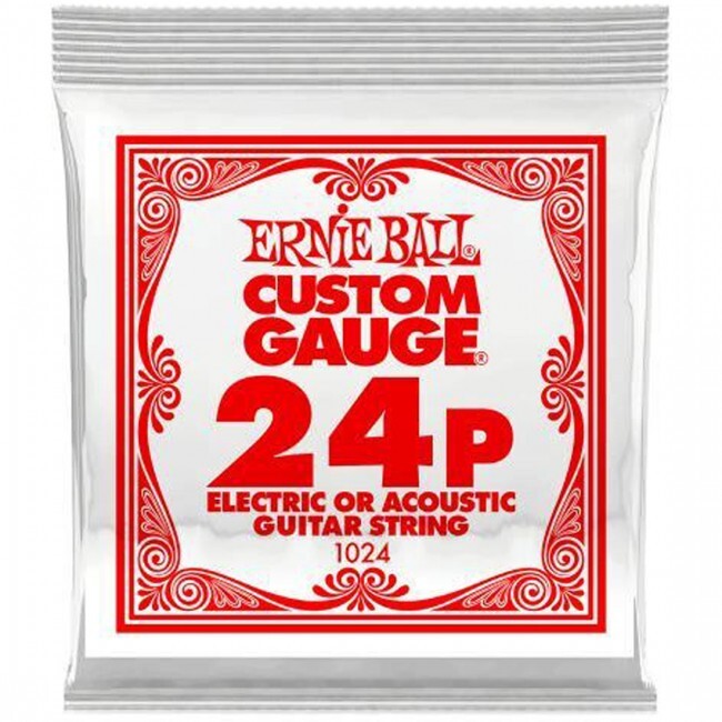 Ernie Ball 1024 Single Guitar String Plain Steel 0.024 Acous/Elec