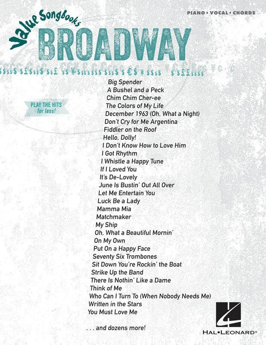 Broadway Value Songbook — Piano/Vocal/Guitar (Hal Leonard)