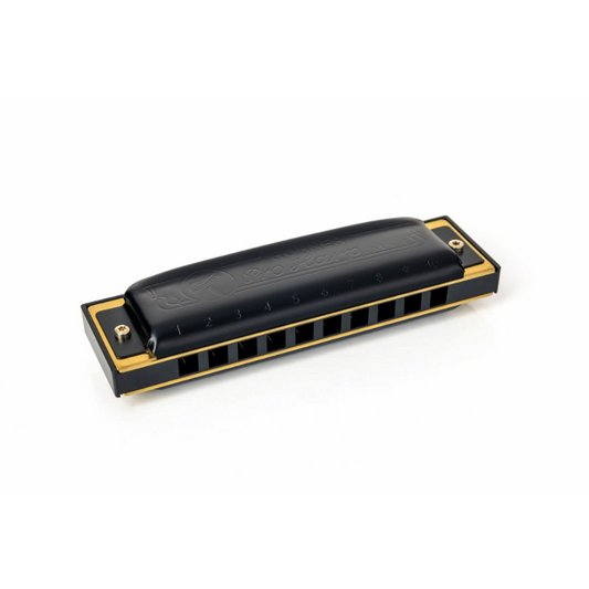 Hohner Pro Harp F# Major Harmonica - Rock Harp, All Black Design, Durable, Suitable for Beginners and Advanced Players