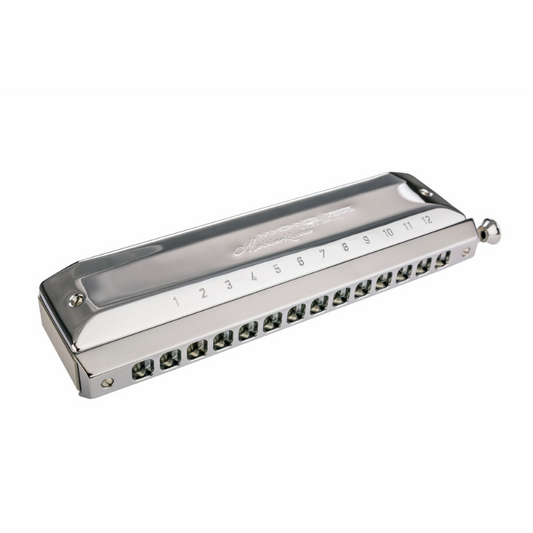 Hohner Meisterklasse 14 Hole Chromatic Harmonica with Anodized Aluminium Comb and Brass Covers