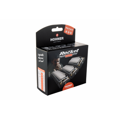 Hohner Rocket Pro Pack C, G, A Major Harmonica