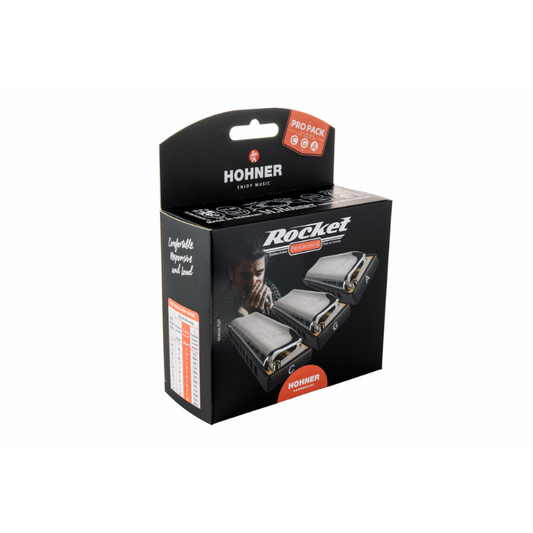 Hohner Rocket Pro Pack C, G, A Major Harmonica
