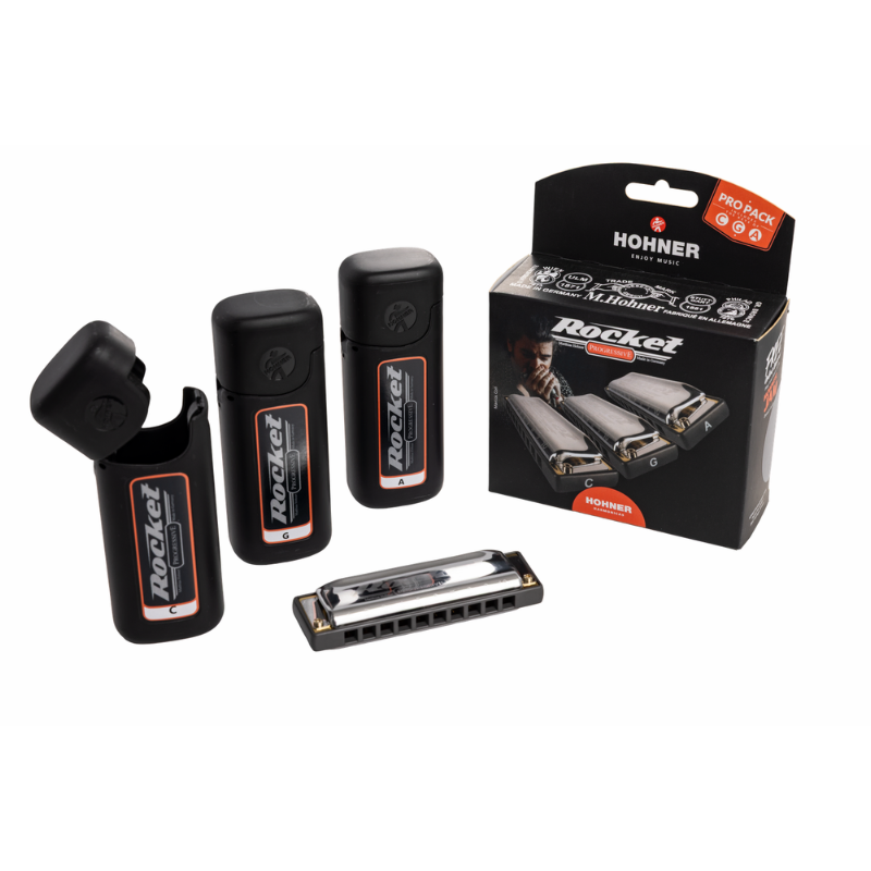 Hohner Rocket Pro Pack C, G, A Major Harmonica — view 2