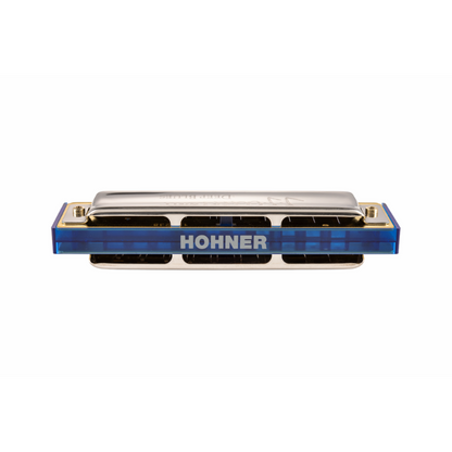 Hohner Jean Jacques Milteau Bb-Major Trans Blue Harmonica — view 3