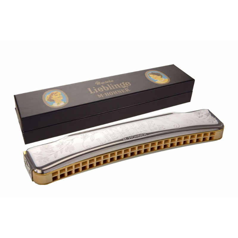Hohner Unsere Lieblinge 48 C Harmonica - Classic Design, Rich Sound, Portable, Ideal for Alpine Folk Music and Pop