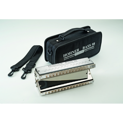 Hohner Bass 58 Harmonica - Short Bass Model with Range E2 - E4, Professional Construction, Rich Sound, Integrated Mouthpiece, Easy Maintenance — view 2