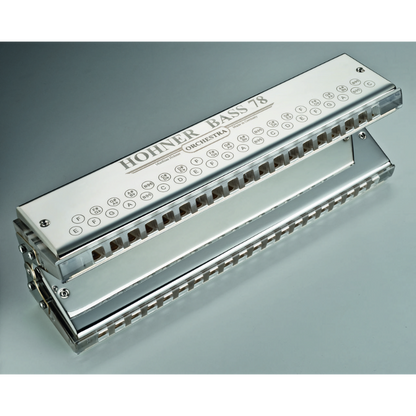 Hohner Bass 78 Harmonica - E2 to C5 Range, Professional Low Register, Two-Part Construction, Rich Sound, Optimized Volume and Maintenance
