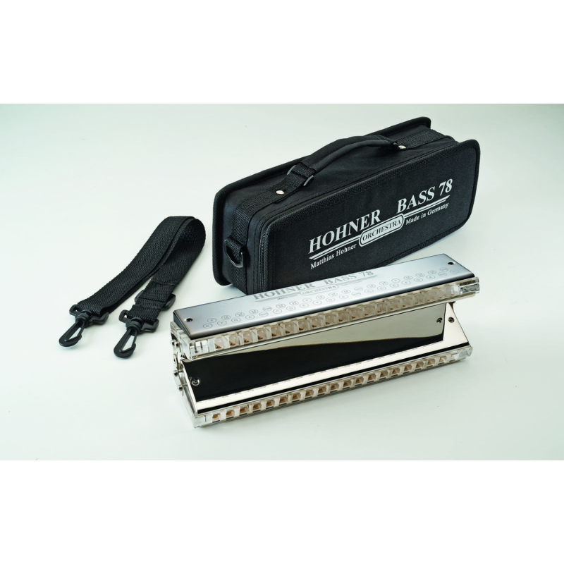 Hohner Bass 78 Harmonica - E2 to C5 Range, Professional Low Register, Two-Part Construction, Rich Sound, Optimized Volume and Maintenance — view 2