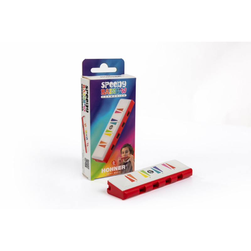 Hohner Speedy Rainbow Pop Harmonica - Diatonic Beginner Instrument with 8 Color Coded Notes in C Major Scale — view 2