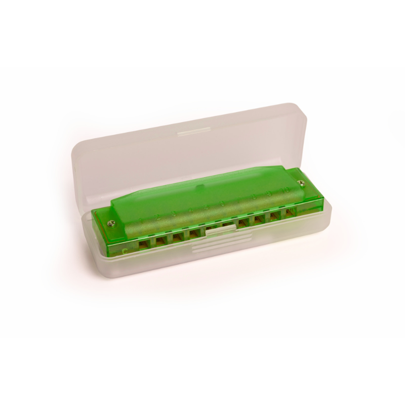 Hohner Translucent Harmonica C with Green Hard Case — view 2