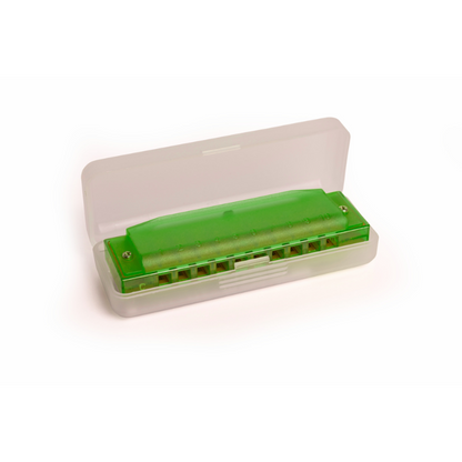 Hohner Translucent Harmonica C with Green Hard Case — view 2
