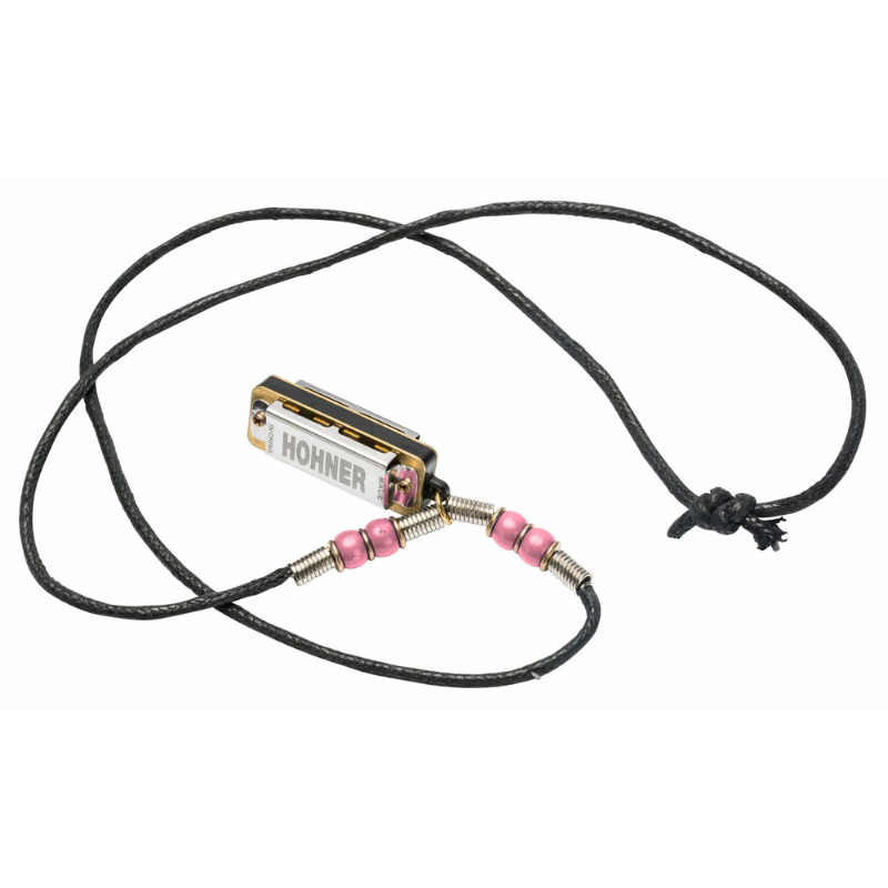 Hohner Mini Harmonica Necklace Pink Portable Gift