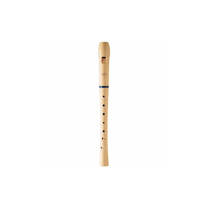 Moeck Flauto 1 Soprano Recorder with Double Holes for Beginners - Red Plastic Headjoint, Maple Wood Lower Joint
