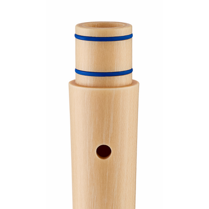 Moeck Flauto 1 Plus Double Hole Recorder - Blue Plastic Headjoint, Maple Wood Lower Joint, Baroque Fingering — view 3