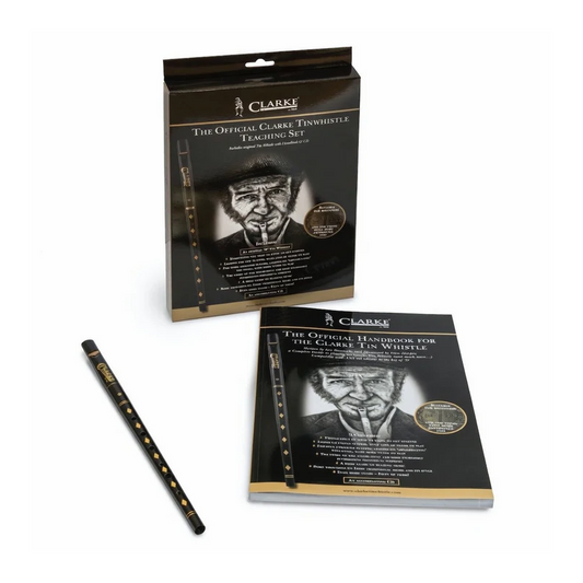 Clarke Tin Whistle Teaching Set with Key-of-D Whistle and Instructional Handbook