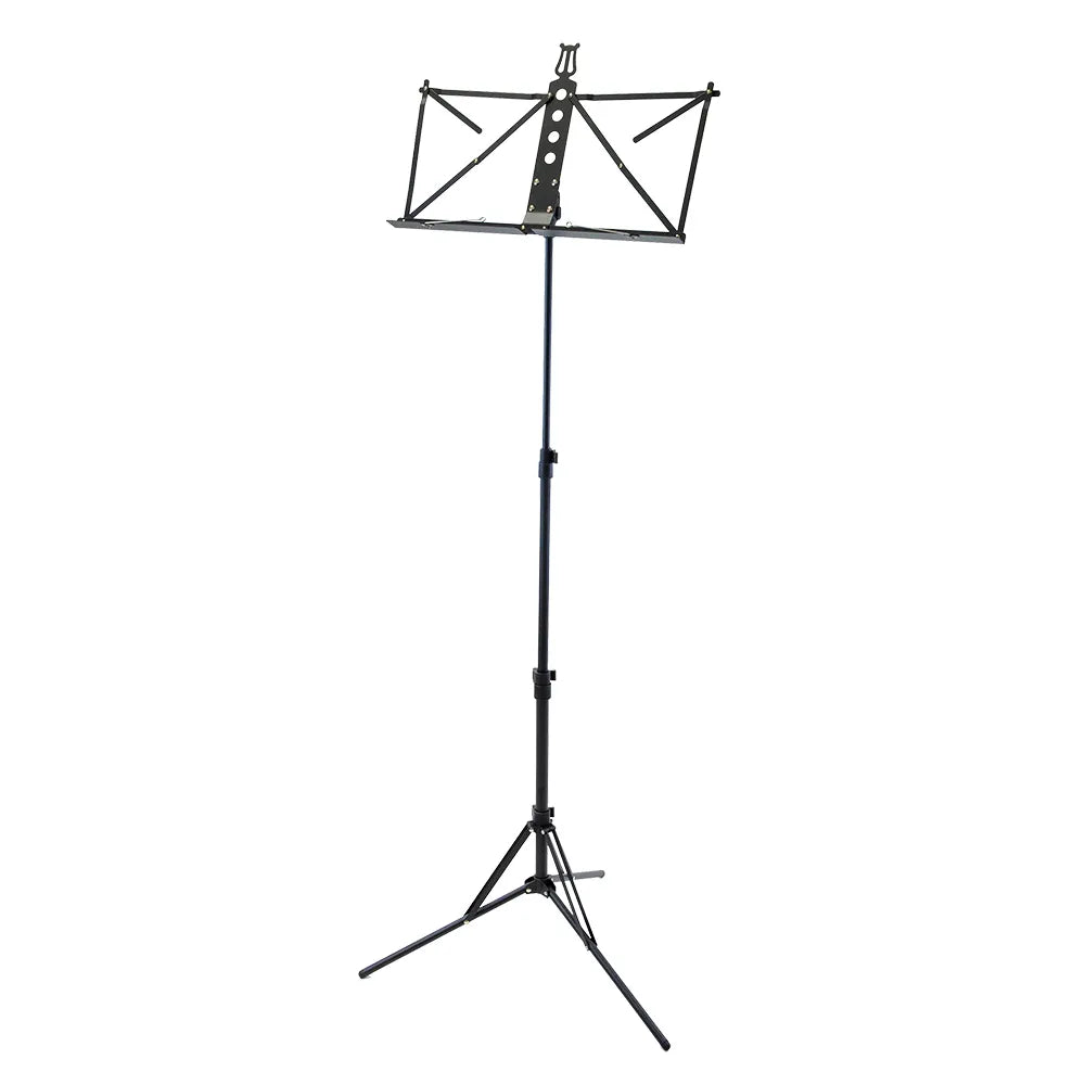 collapsible aluminium music stand black with carry bag - max height 151cm, weight 0.75kg — view 2