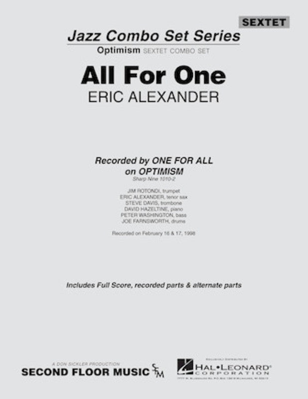 All For One Jazz Combo Sextet Score/Parts