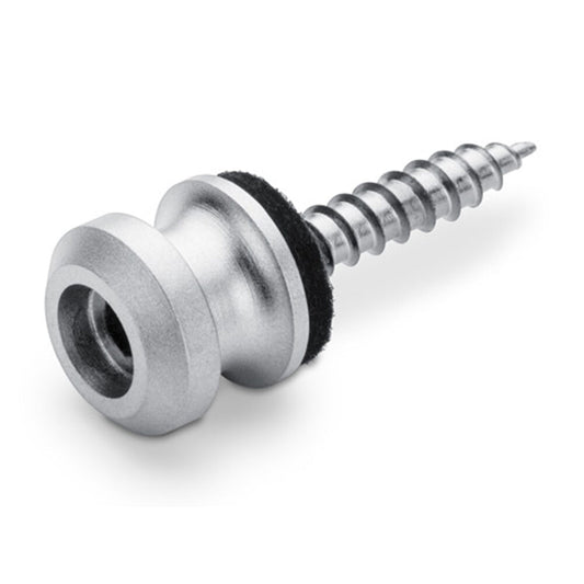 Schaller Straplock Endpin Button Kit (Pair) Satin Chrome with Screws