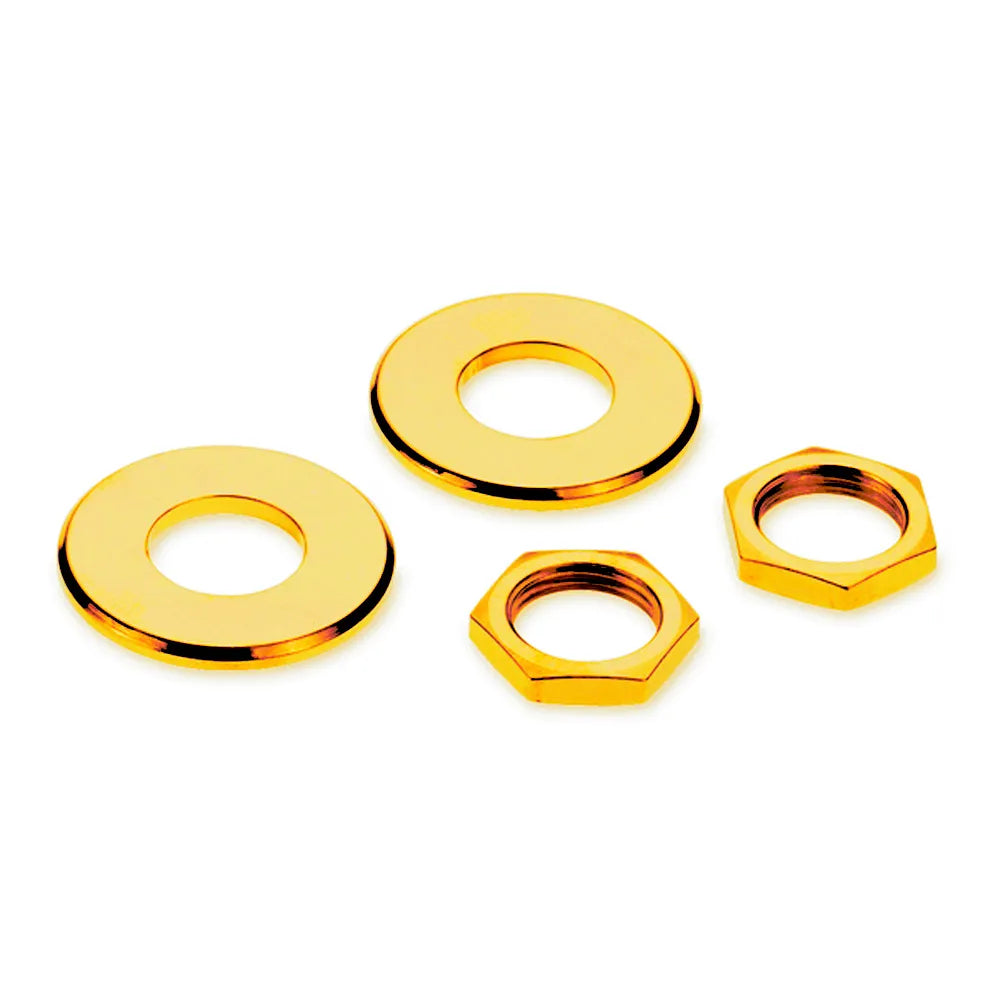 Schaller Straplock Nut/Washer Kit (4pc) Gold