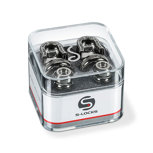 Schaller S-Locks M Pair 14010601 Ruthenium Straplocks for Guitar - Ergonomic Design, Triple Security Architecture, High-Grade Materials