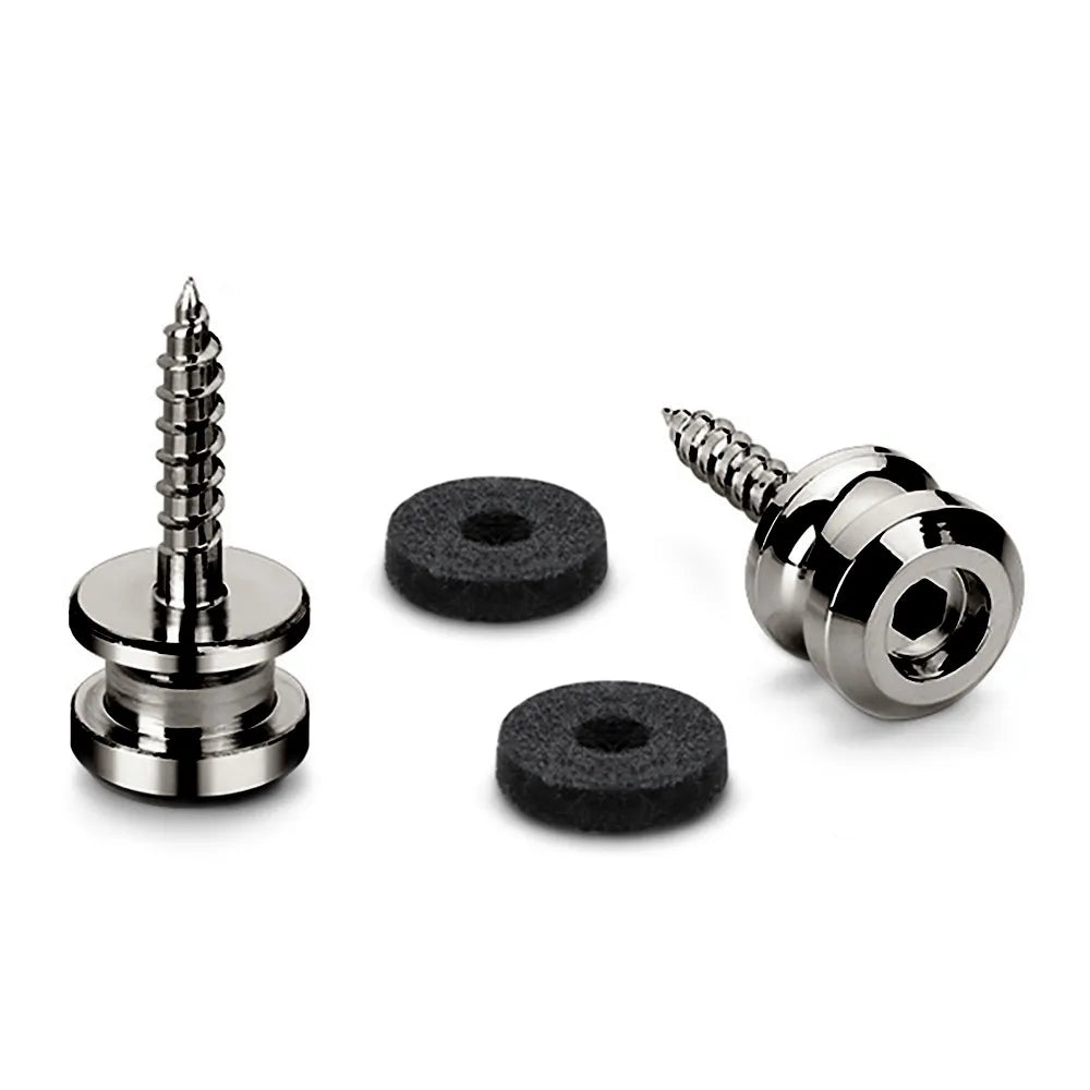 Endpins Pair for Schaller S-LOCKS Short Ruthenium, Hardened Steel Strap Button with Felt Washers
