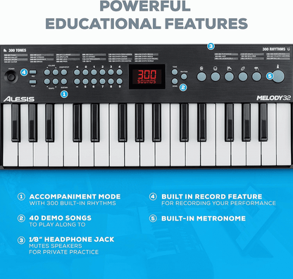 Alesis Melody 32 Mini Keyboard 32-Key w/ Built-in Speakers & 300 Sounds - view 4
