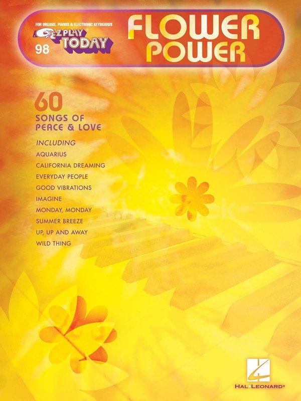 Flower Power EZ Play 98 Piano Keyboard Song Book Hal Leonard 184 pages