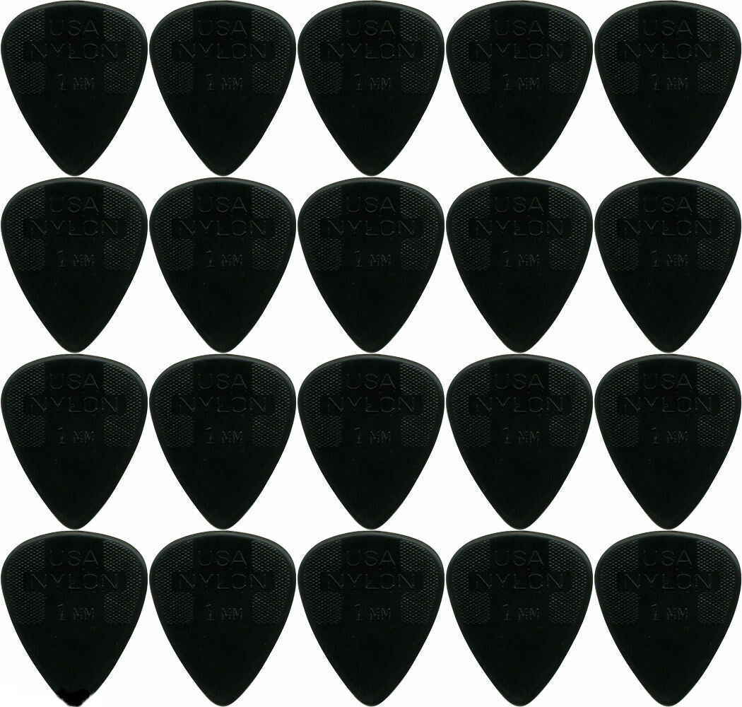20 x Jim Dunlop Nylon Standard "Greys" 1.0MM Gauge Guitar Picks Bulk