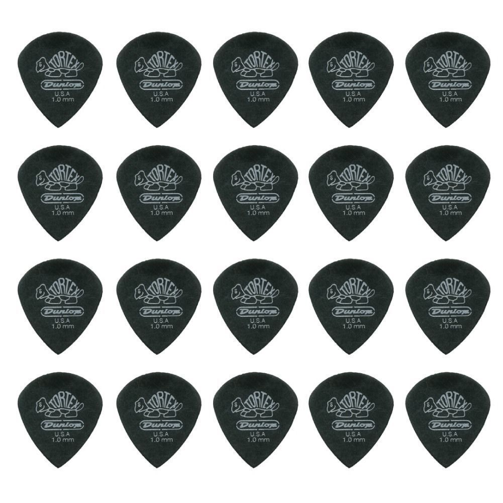 20 x Jim Dunlop Tortex Jazz 3 Pitch Black 1.0mm Guitar Picks III Free Post