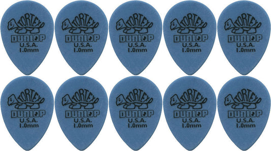 10 x Jim Dunlop Tortex Small Tear Drop 1.0MM Gauge Guitar Picks 423R