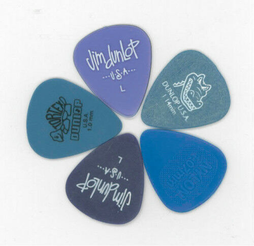 10 x Jim Dunlop MIXED BLUE Guitar Picks Starter Set / Beginner