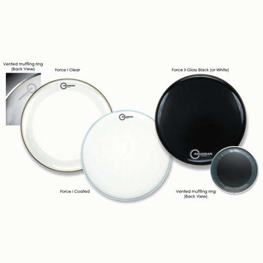 Aquarian TCF22B Coated With Kick Pad Drumhead