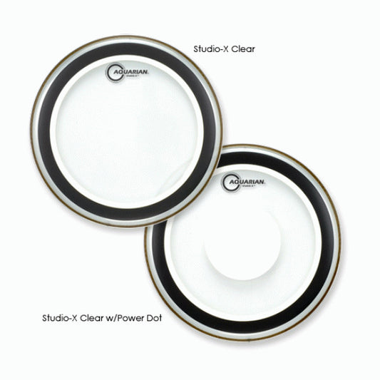 Aquarian SXPD24B Studio-X Clear With Power Dot Drumhead