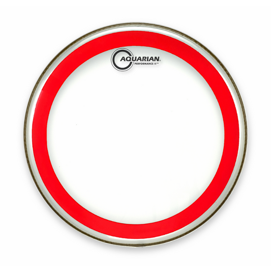 Aquarian PF18RED Performance II 2-Ply Clear Drum Head