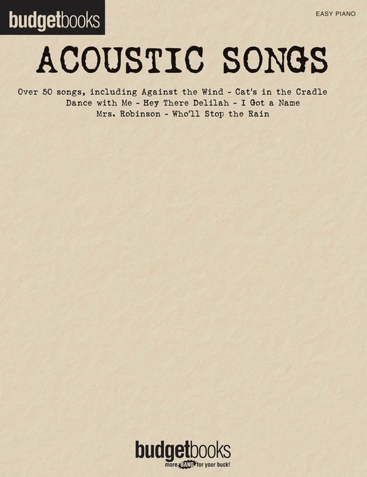 Acoustic Songs — Budget Books Easy Piano (Hal Leonard)