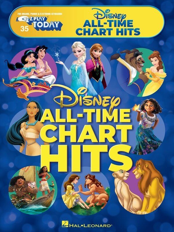 Disney All Time Chart Hits E-Z Play 35 Songbook for Keyboard - 28 Hits from Aladdin, Lion King, Frozen, Encanto & More