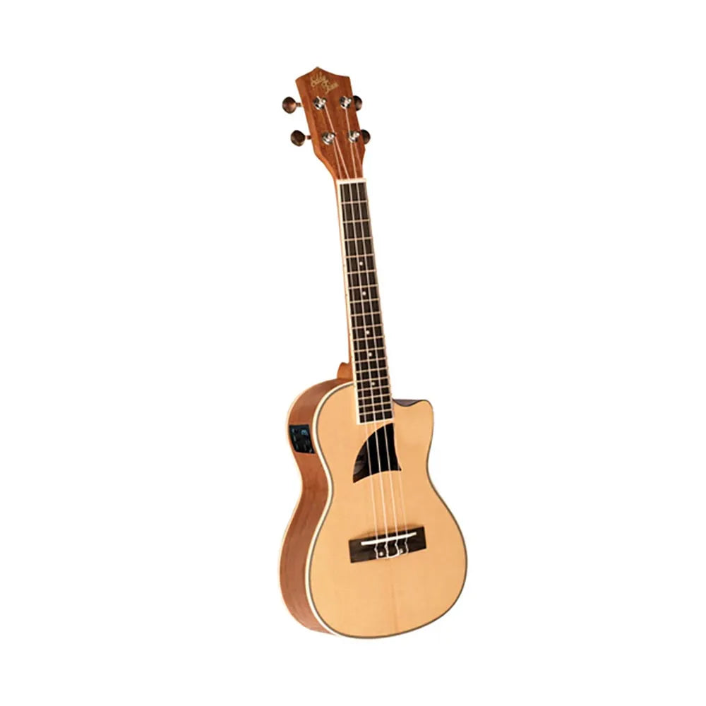 Eddy Finn Tenor Ukulele - Spruce Electric EF-13 High Gloss, Mahogany Body, Rosewood Fretboard, Chrome Die-Cast Keys, Aquila Strings