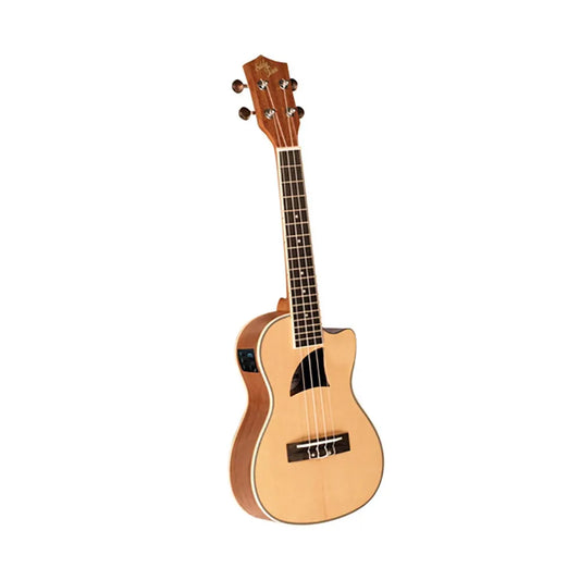 Eddy Finn Tenor Ukulele - Spruce Electric EF-13 High Gloss, Mahogany Body, Rosewood Fretboard, Chrome Die-Cast Keys, Aquila Strings