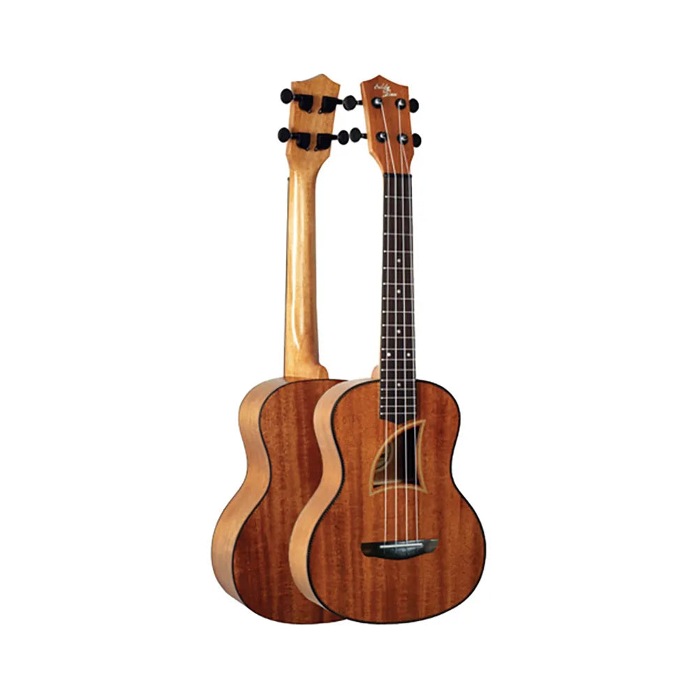 Eddy Finn Tenor Ukulele - Herringbone/Mahogany 9T, Tropical Mahogany, 25 5/8" Length, 18 Frets, Aquila Strings, Open Matte Finish