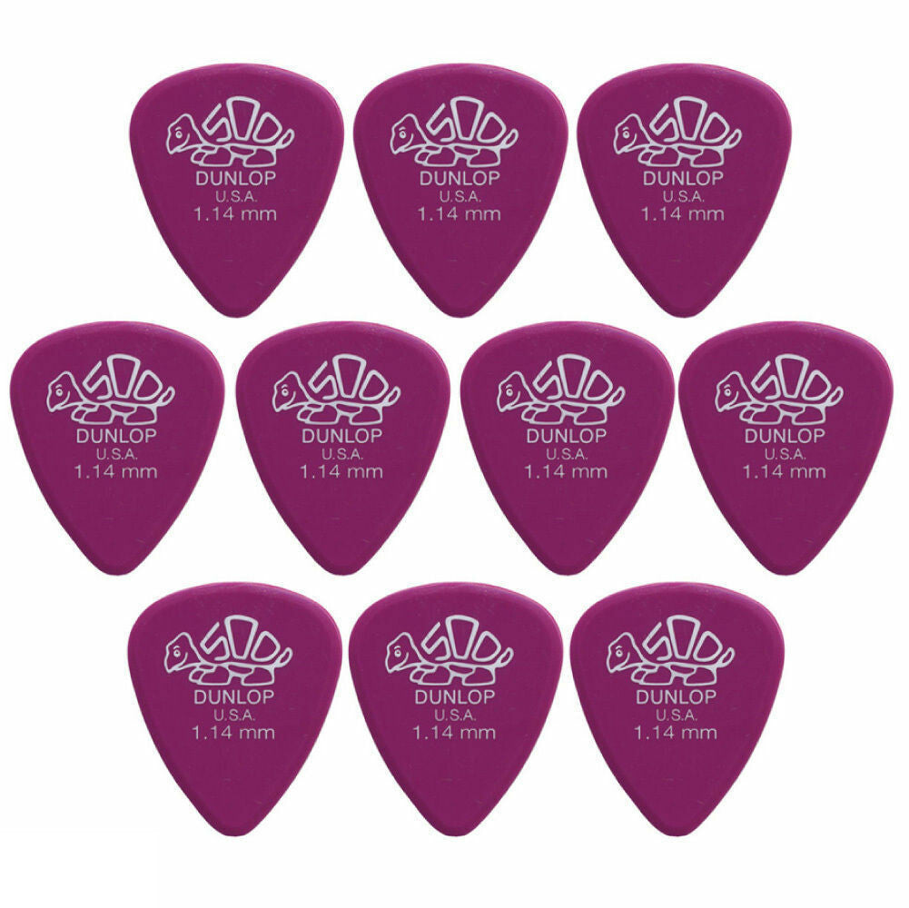 10 x Dunlop Premium DELRIN 500 1.14MM Gauge Guitar Picks 41R