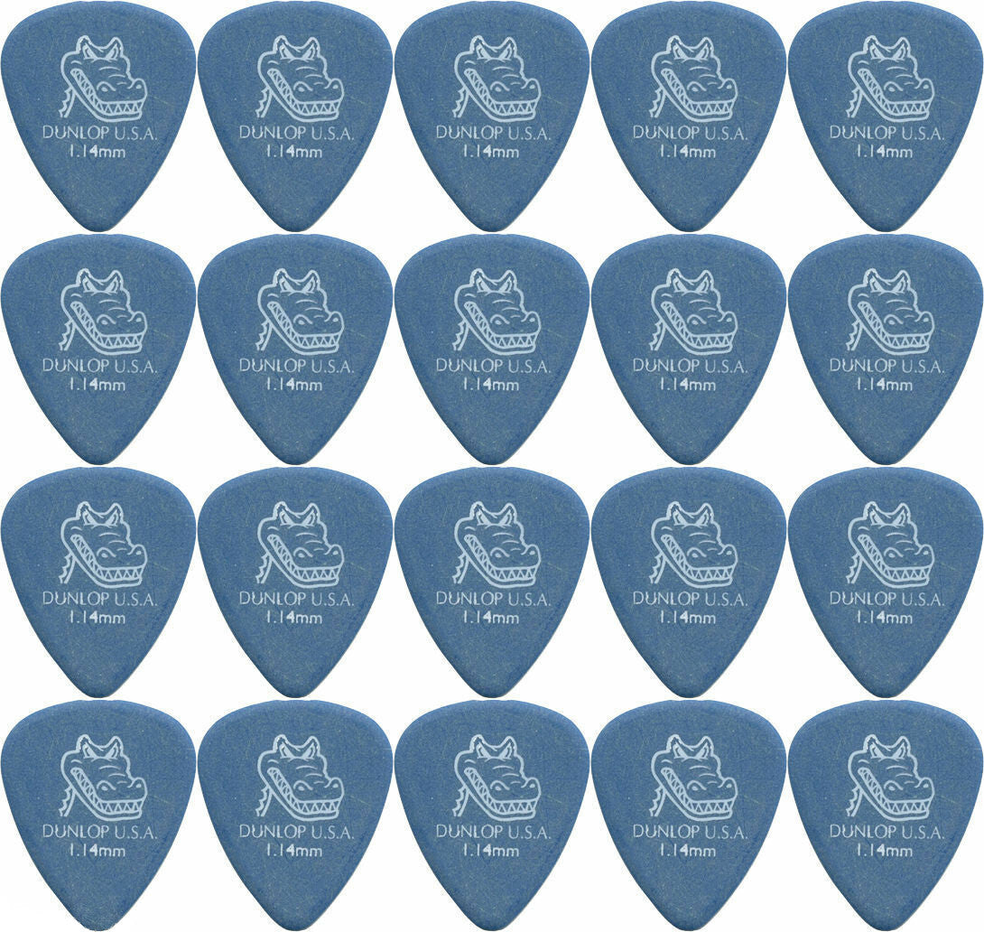 20 x Dunlop Gator Grip Blue 1.14mm Guitar Picks USA Bulk Pack