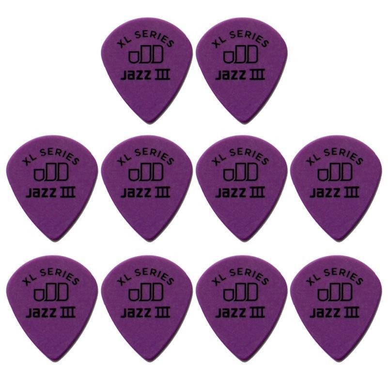 10 x Jim Dunlop Tortex Jazz 3 XL Purple 1.14mm Guitar Picks III Free Post