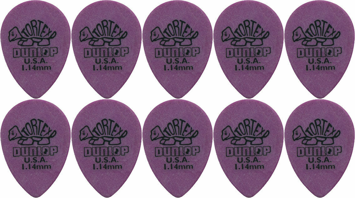 10 x Jim Dunlop Tortex Small Tear Drop 1.14MM Gauge Guitar Picks 423R